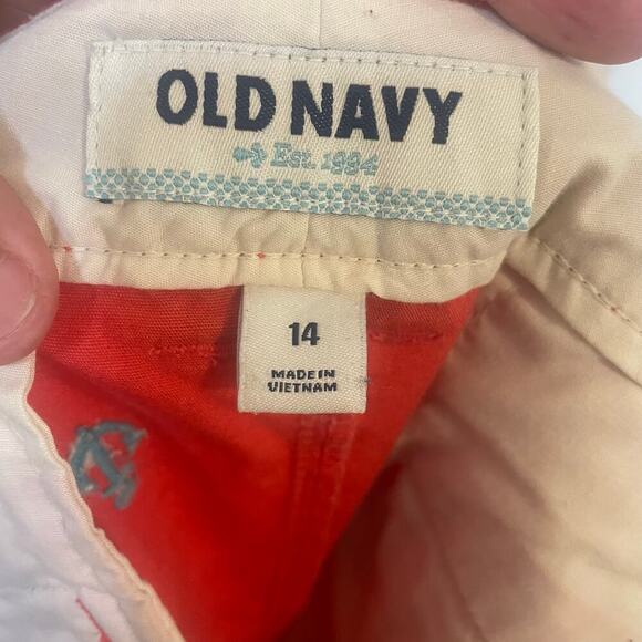 Old Navy Shorts Womens Pink Coral Blue Embroidered Anchors Cotton Nautical Sz 14 - Picture 3 of 14